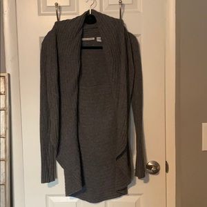 Autumn Cashmere Gray Ribbed Cardigan Sweater S